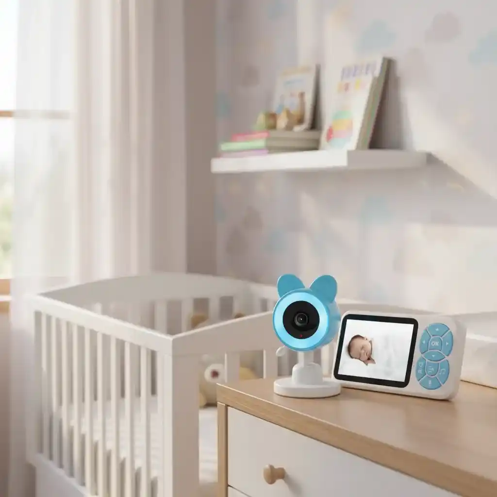 Monitoramento de bebês com medidor de qualidade do ar e babá eletrônica