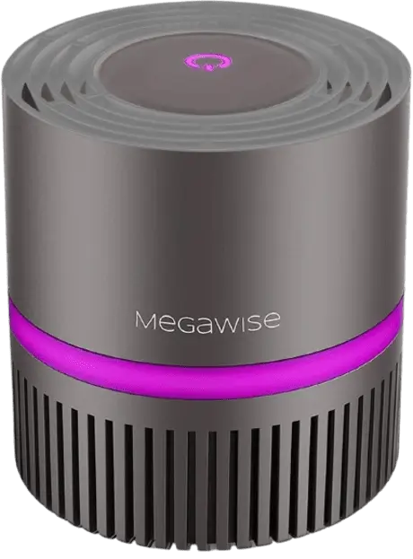 Purificador de ar com filtro HEPA Megawise New EPI810 cinza com luz de indicação roxa