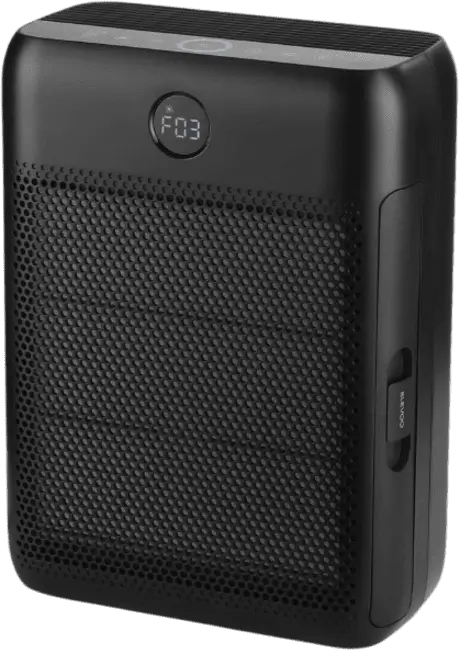 Purificador de ar com filtro HEPA Slevoo BS-30 em cor preta com display digital e painel touch
