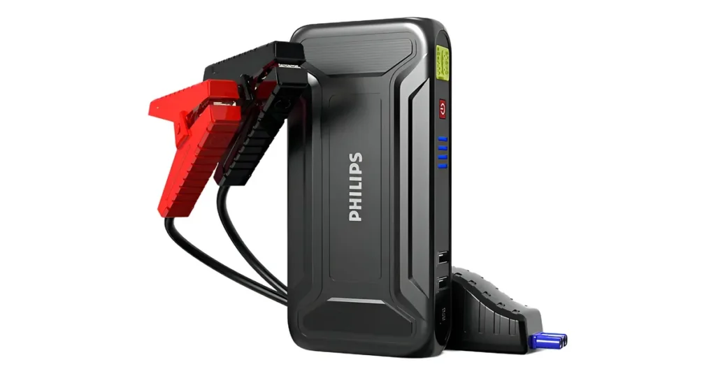 Philips JS3210 - auxiliar de partida 600A com 8 proteções de segurança e bateria 9900mAh